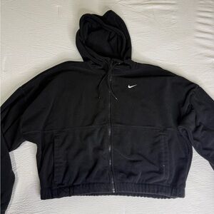 Nike Black Therma-FIT Fleece Hoodie with Subtle Logo